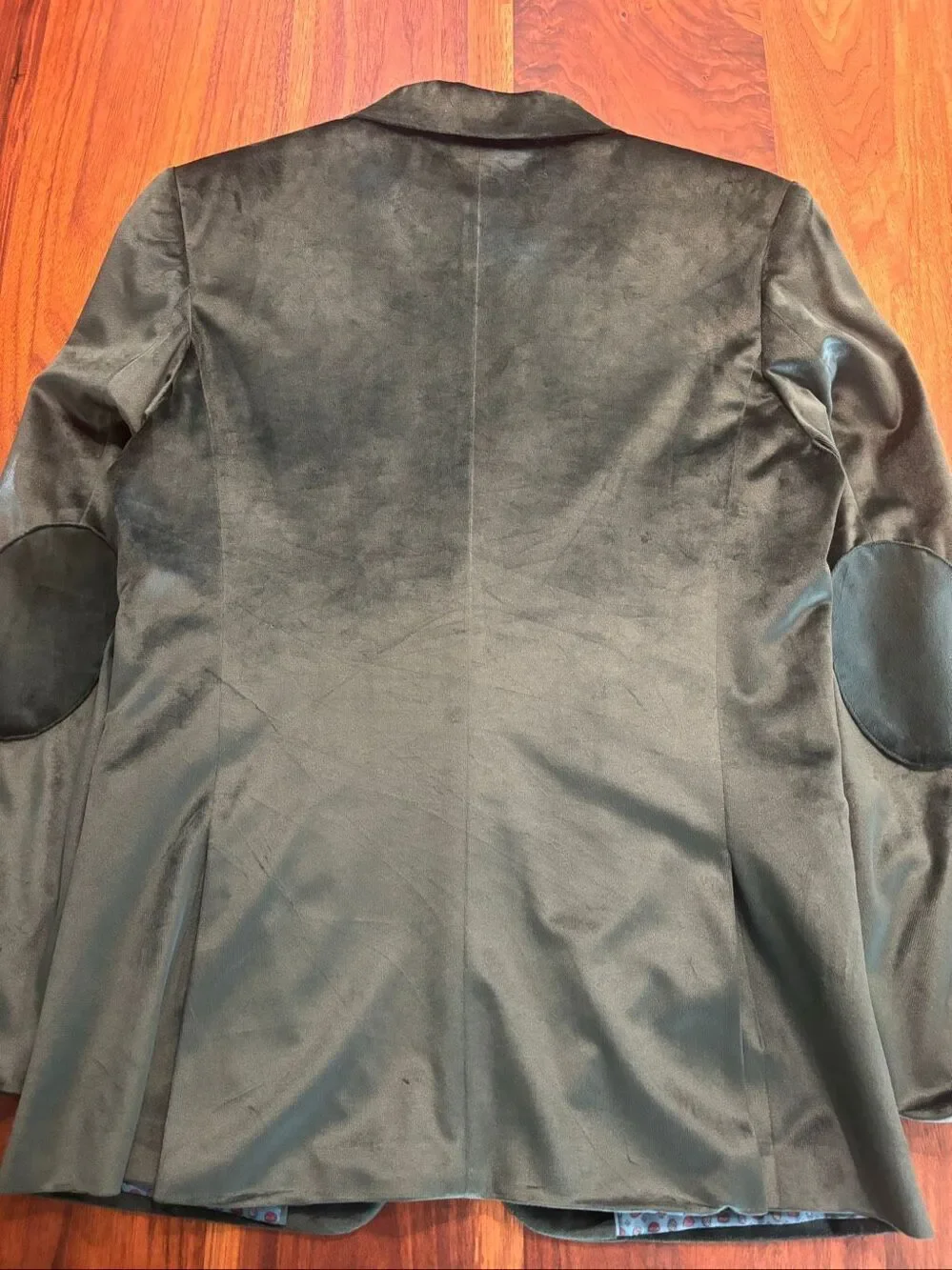 Isaac Mizrahi Boys Olive Green Velvet Lined Two-Button Blazer Jacket Size 14
